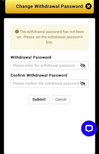 Step 3: Set your withdrawal password.